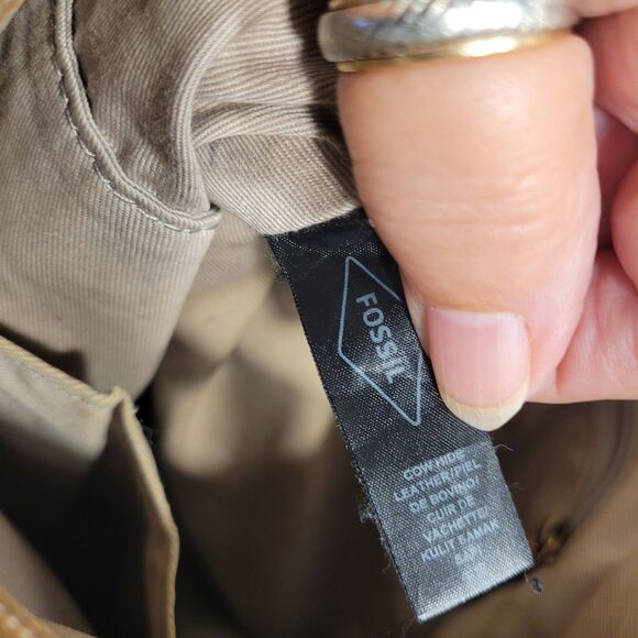 Fossil Crossbody Purse Bucket Bag Fiona Lt. Tan  SHB 1526 Cowhide Leather 8X11X4 - Picture 7 of 10